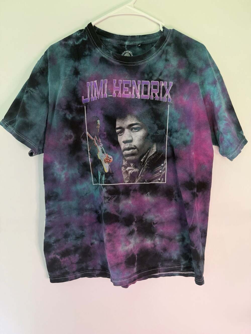 Authentic Hendrix Jimi Hendrix Purple Haze Tie-Dye T-Shirt, Size Large